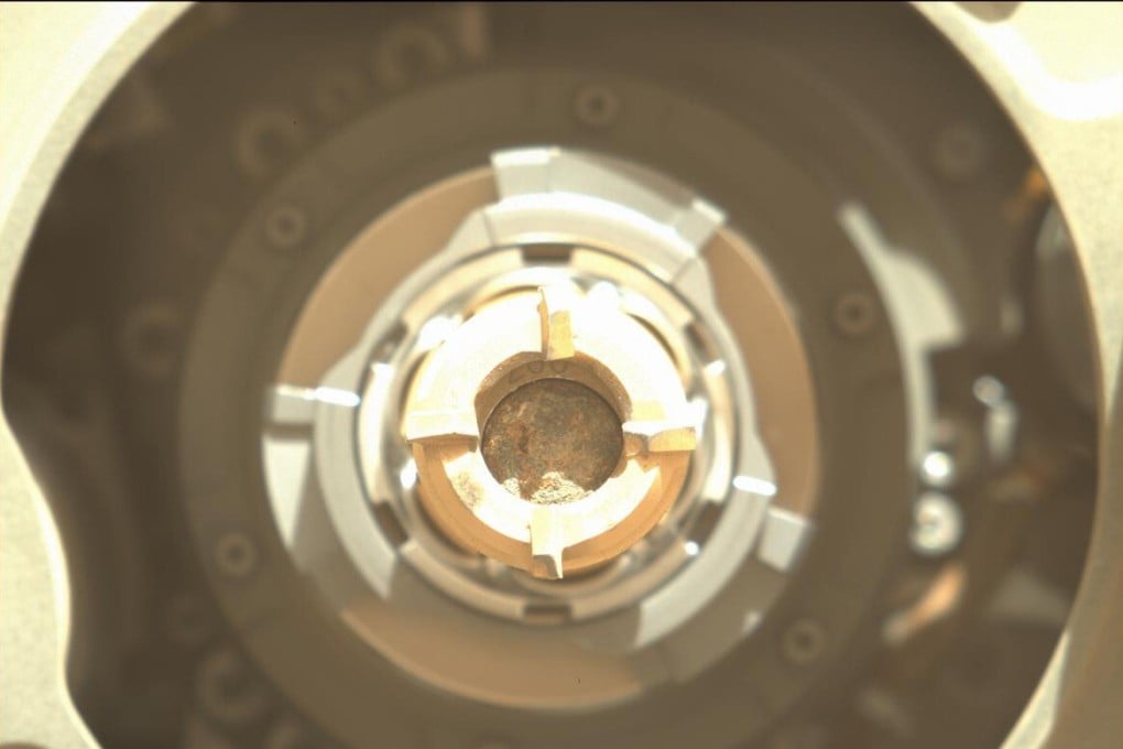 The first rock sample for return to Earth, obtained by the Mars Perseverance rover. Photo: Nasa / JPL-Caltech / ASU via AP