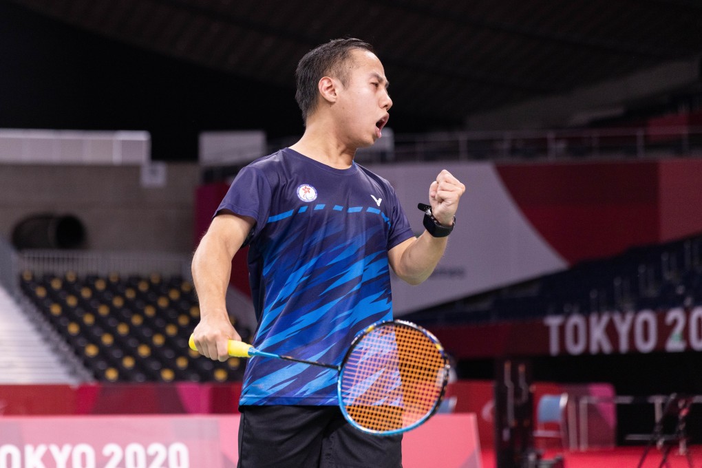 Hong Kong's Chu Man-kai in SH6 badminton action at the Tokyo 2020 Paralympic Games. Photo: Hong Kong Paralympic Committee