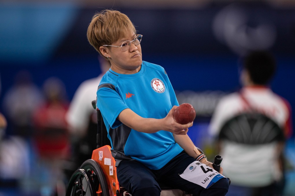 Hong Kong's Vivian Lau Wai-yan in action at the Tokyo 2020 Paralympic Games. Lau and BC4 pairs partner Leung Yuk-wing are in the gold medal match. Photo: Hong Kong Paralympic Committee