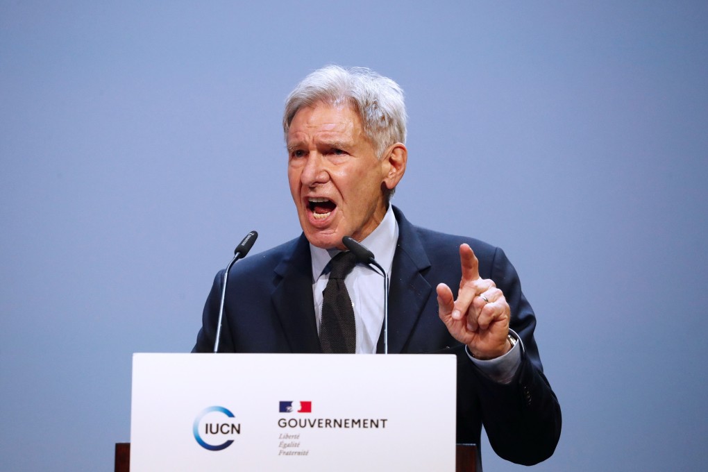 Actor Harrison Ford at the World Conservation Congress (WCC) of the International Union for Conservation of Nature (IUCN) in Marseille, France on Friday. Photo: Reuters