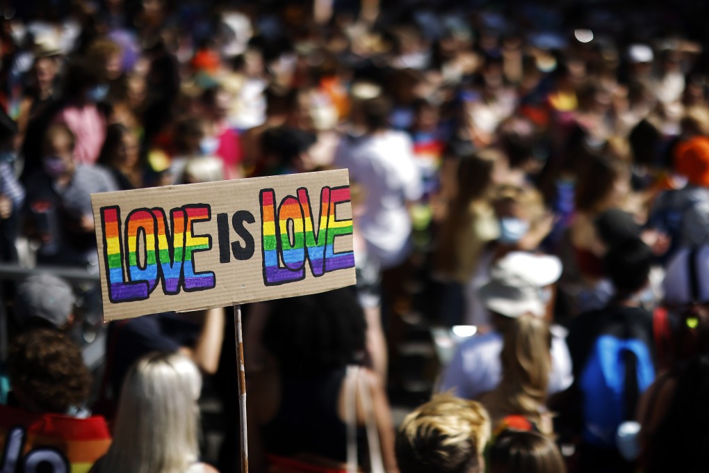 People demonstrate at the Zurich Pride parade in Zurich, Switzerland on Saturday. Photo: Keystone via AP