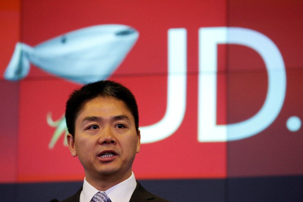 Richard Liu, CEO and founder of Chinese e-commerce giant JD.com, speaks before ringing the opening bell at the Nasdaq Market Site building in New York on May 22, 2014. JD announced on Monday that Liu is stepping down as president of his company, but retaining his CEO and chairman positions. Photo: Reuters