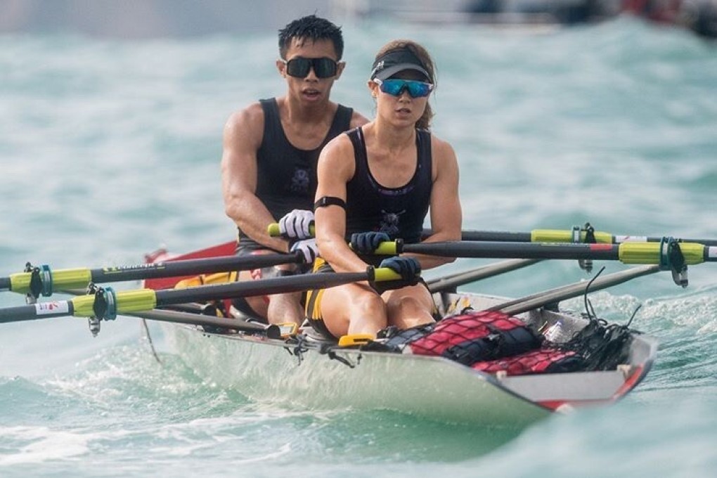 Claire Burley set the world record for lightweight women, aged 19-29 on the Concept 2 rowing machine for 10km. Photo: Panda Man Chan