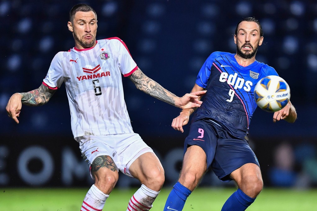 Dejan Damjanovic (right) plays for Kitchee in the AFC Champions League against Cerezo Osaka's Tiago Pagnussat. Photo: EPA-EFE
