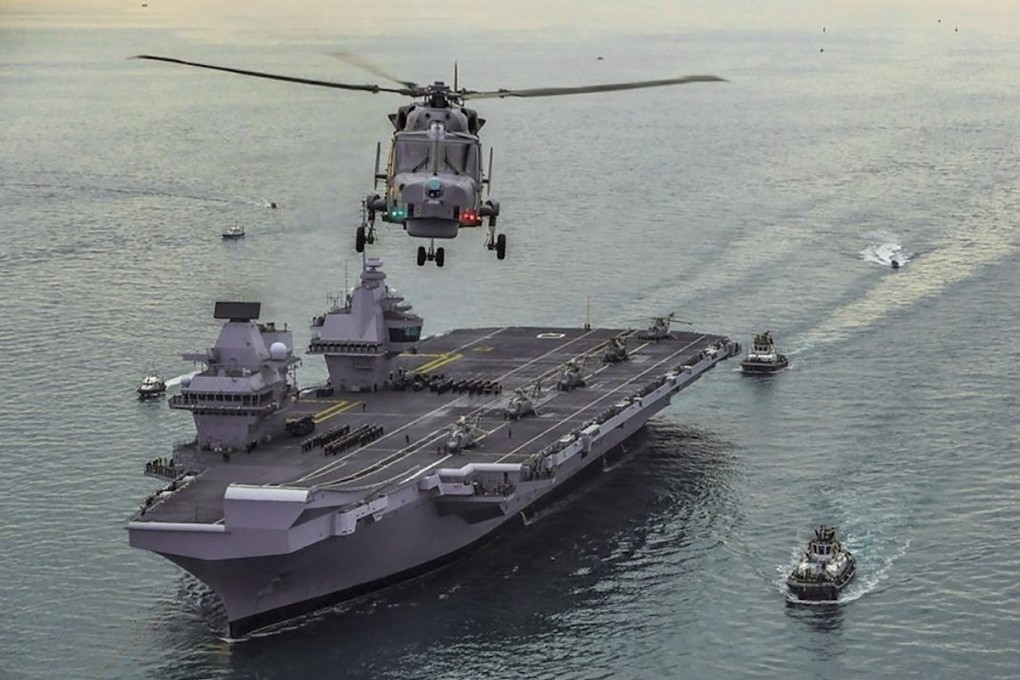 British Aircraft Carrier HMS Queen Elizabeth and its Carrier Strike Group have entered the South China Sea despite Chinese warnings. The US has encouraged its allies to sail warships through the region in the name of what it calls ‘freedom of navigation operations’. Photo: Twitter