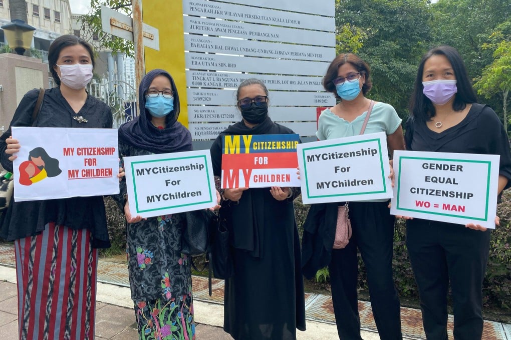 Plaintiffs challenging the law preventing women in Malaysia passing their citizenship to children born overseas. Photo: AFP