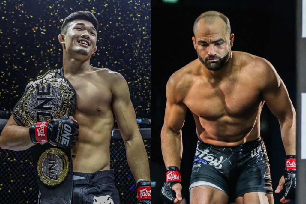 Christian Lee (left) celebrates after his win against Timofey Nastyukhin. Eddie Alvarez is looking to get the next title shot. Photo: ONE Championship