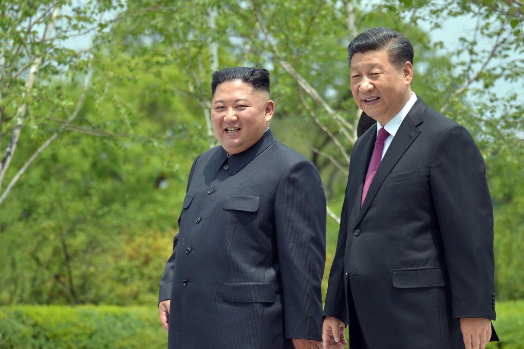 Visiting Chinese President Xi Jinping (right) and North Korean leader Kim Jong-un in Pyongyang in June 2019. Photo: AFP PHOTO/KCNA VIA KNS