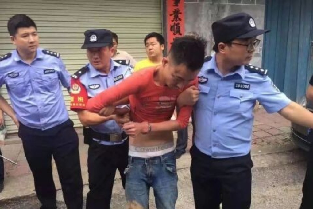 The suspect Xie Lei was caught after a woman’s body was found in luggage he left behind when trying to get into a cab. Photo: Jiangxi City Public Security Bureau