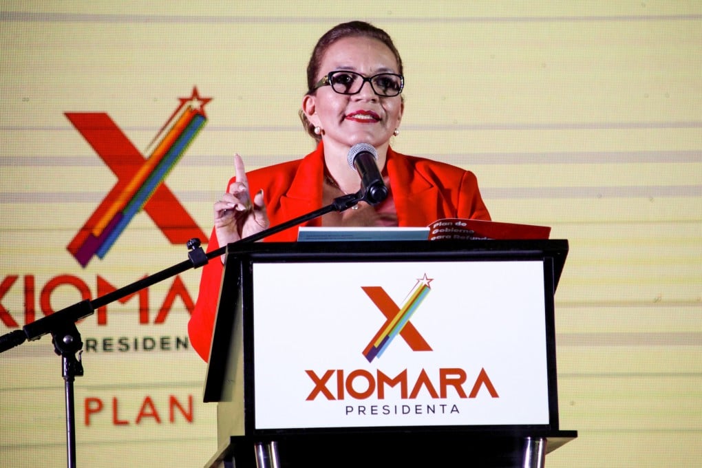 Xiomara Castro, presidential candidate for the opposition Libre party, addresses a rally in Tegucigalpa, Honduras, on September 5. Photo: Reuters