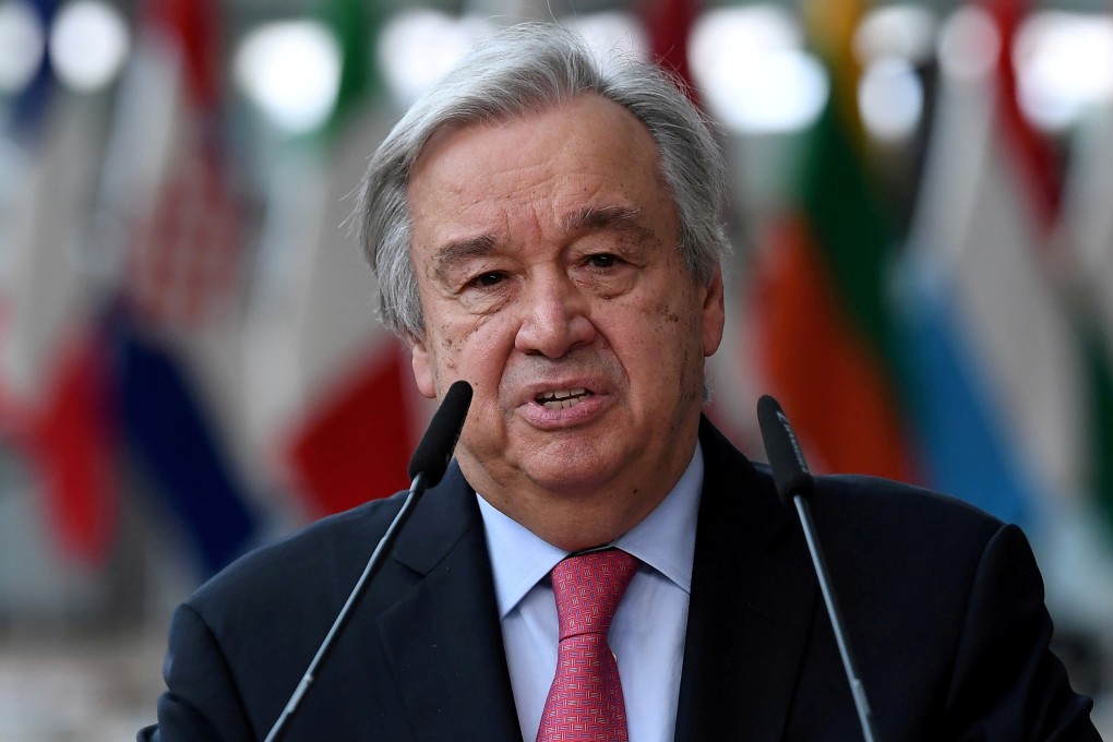 UN Secretary-General Antonio Guterres speaks to the media in Brussels, Belgium in June. Photo: Reuters