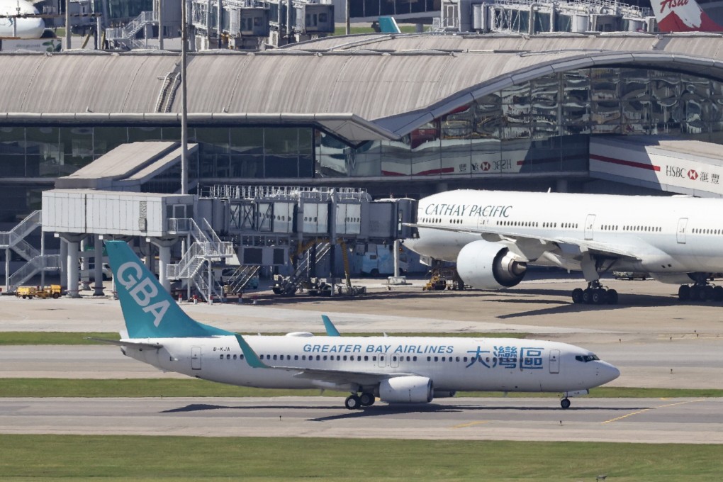 Greater Bay Airlines first aircraft arrived at Hong Kong International Airport last Tuesday. Photo: K. Y. Cheng