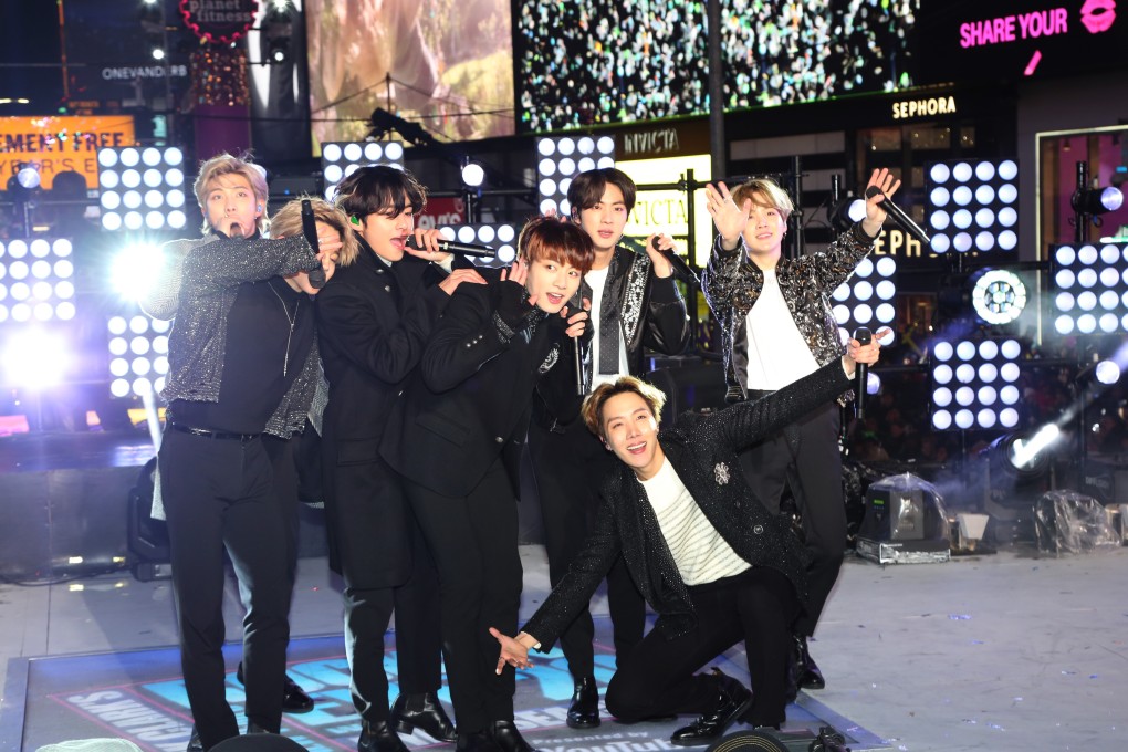 BTS perform at Times Square in New York in 2020. Photo: FilmMagic / Getty Images