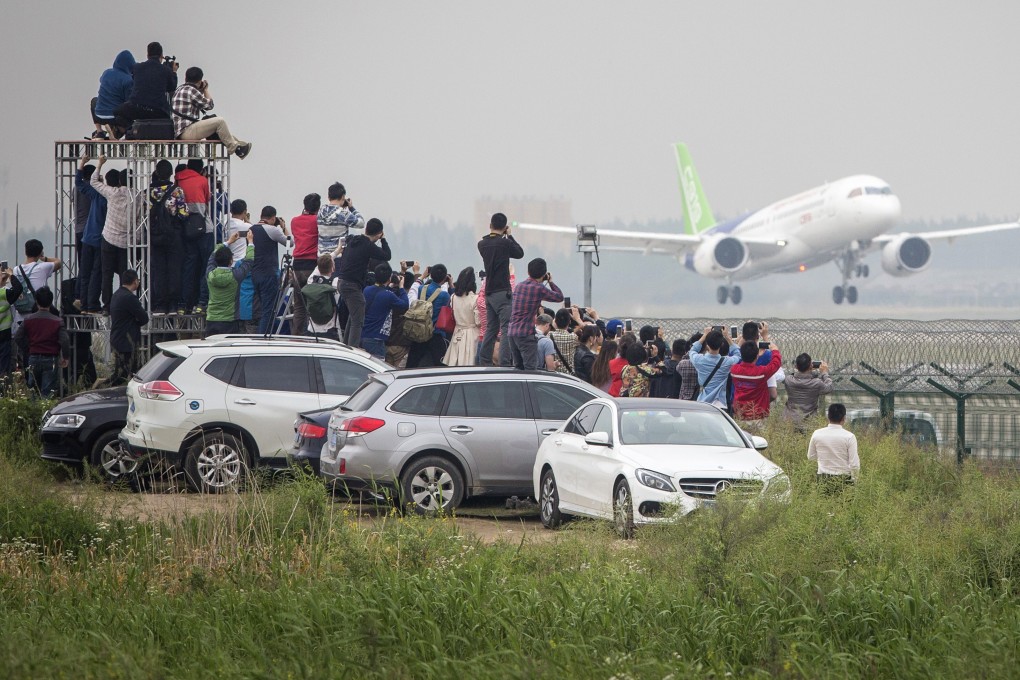 The C919 is a narrow-body jet being built by the Commercial Aircraft Corporation of China (Comac), a state-owned company based in Shanghai, to compete with Boeing’s 737 and Airbus’ A320. Photo: Bloomberg