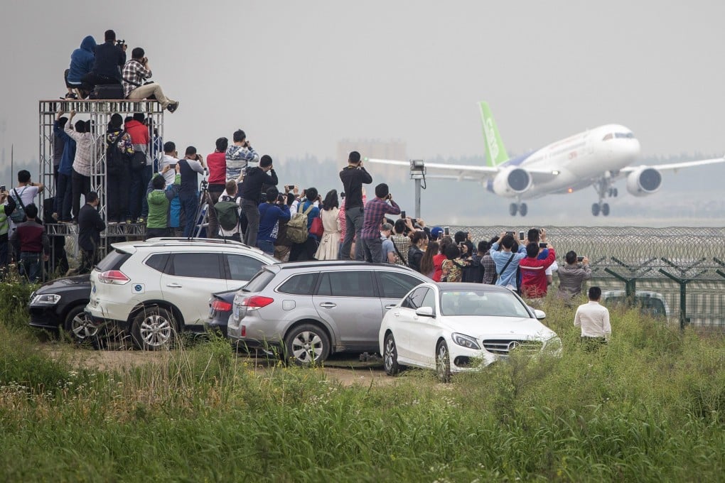 The C919 is a narrow-body jet being built by the Commercial Aircraft Corporation of China (Comac), a state-owned company based in Shanghai, to compete with Boeing’s 737 and Airbus’ A320. Photo: Bloomberg