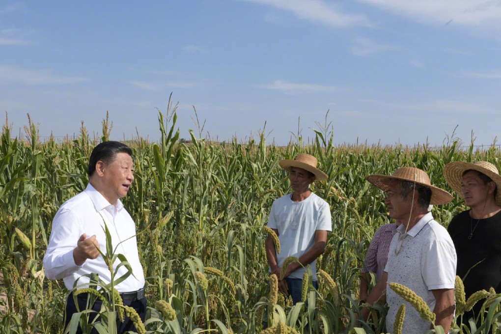 President Xi Jinping inspected land rehabilitation projects during his visit to Shaanxi province and paid tribute to Communist Party pioneers at Yangjiagou Revolutionary Memorial Hall. Photo: Weibo
