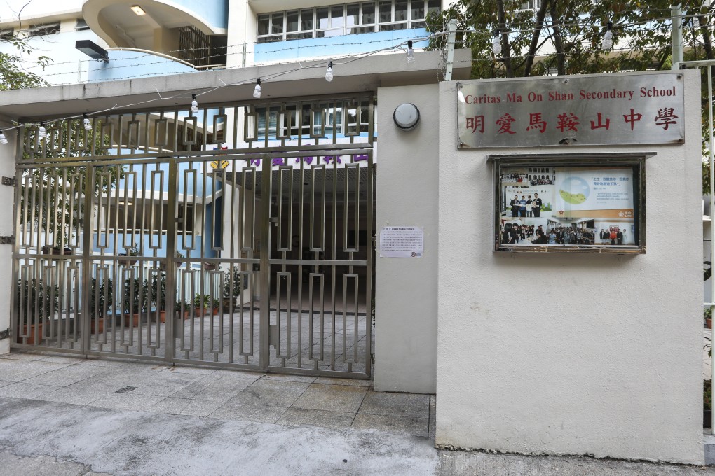A student was carrying explosives in Caritas Ma On Shan Secondary School. Photo: Xiaomei Chen