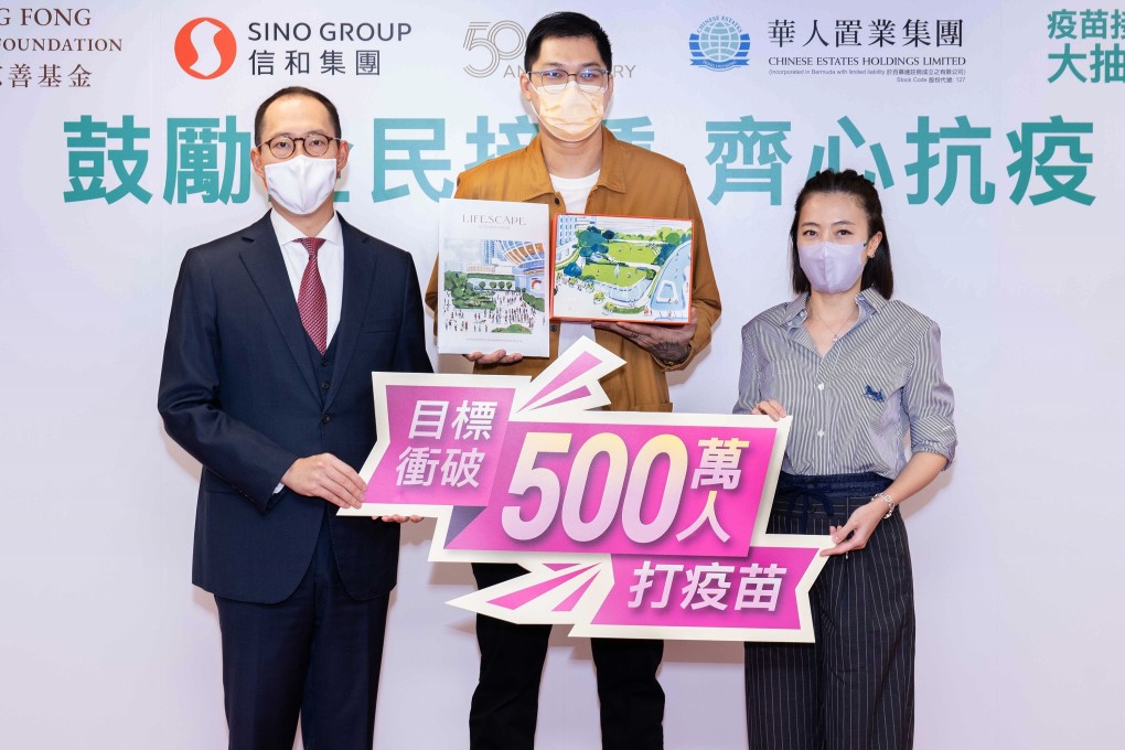 The winner of the flat that was given away in a bid to boost Hong Kong’s vaccination drive. Photo: Handout