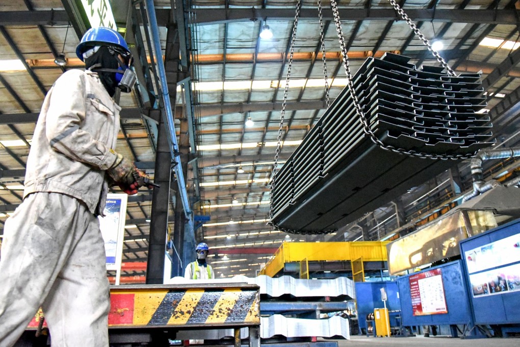 Industrial production rose by 5.3 per cent in August from a year earlier, after a 6.4 per cent rise in July. Photo: AFP