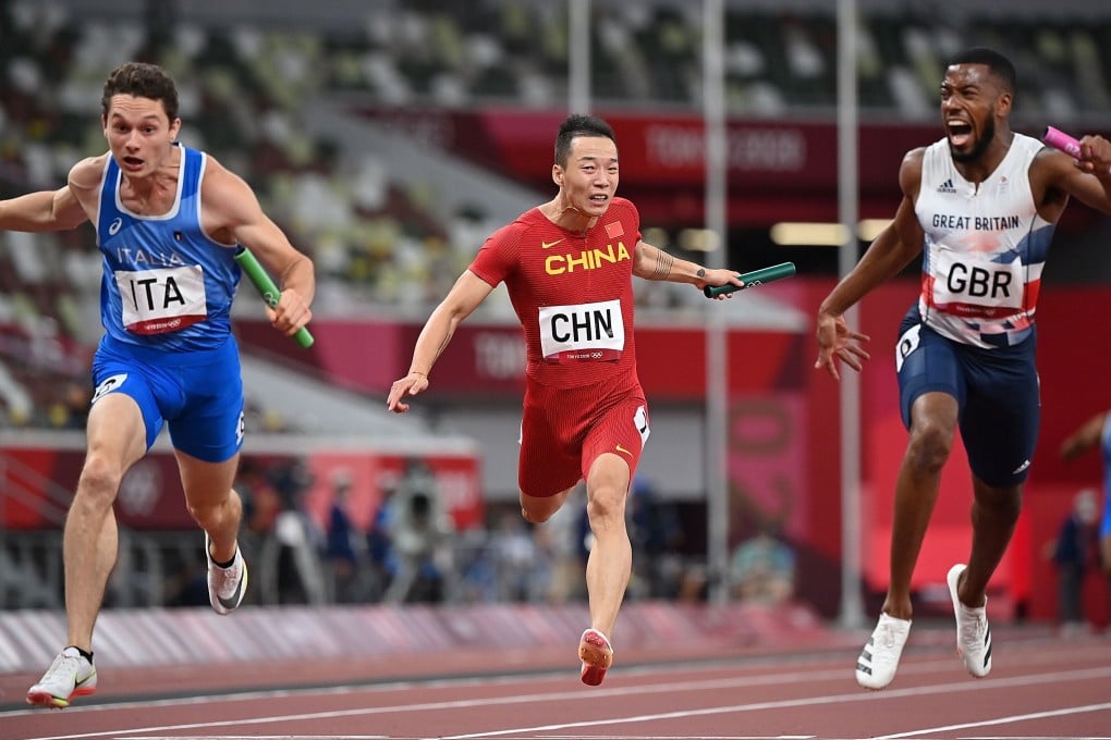 China’s Wu Zhiqiang competes during the men’s 4x100m relay final at the Tokyo 2020 Olympic Games. Photo: Xinhua