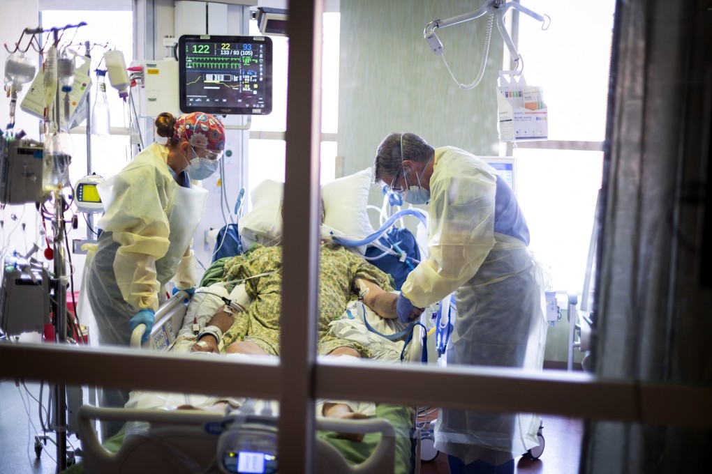 A Covid-19 patient at St Luke's Boise Medical Centre in Boise, Idaho. Photo: AP