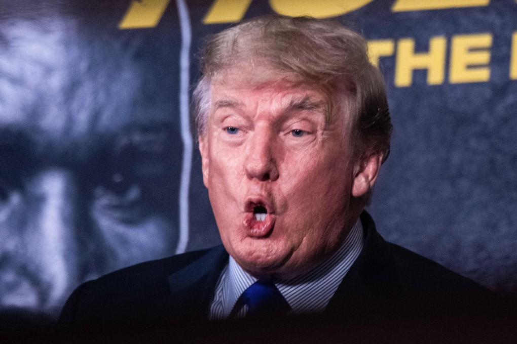 Former US president Donald Trump hosts the Holyfield vs Belford boxing match in Hollywood, Florida, on Saturday. Photo: AFP