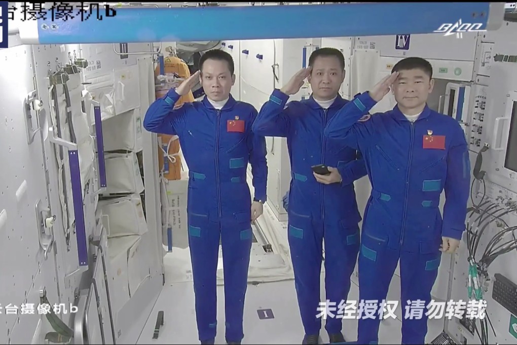 The three astronauts sent a message of thanks to those who had supported their mission. Photo: Handout