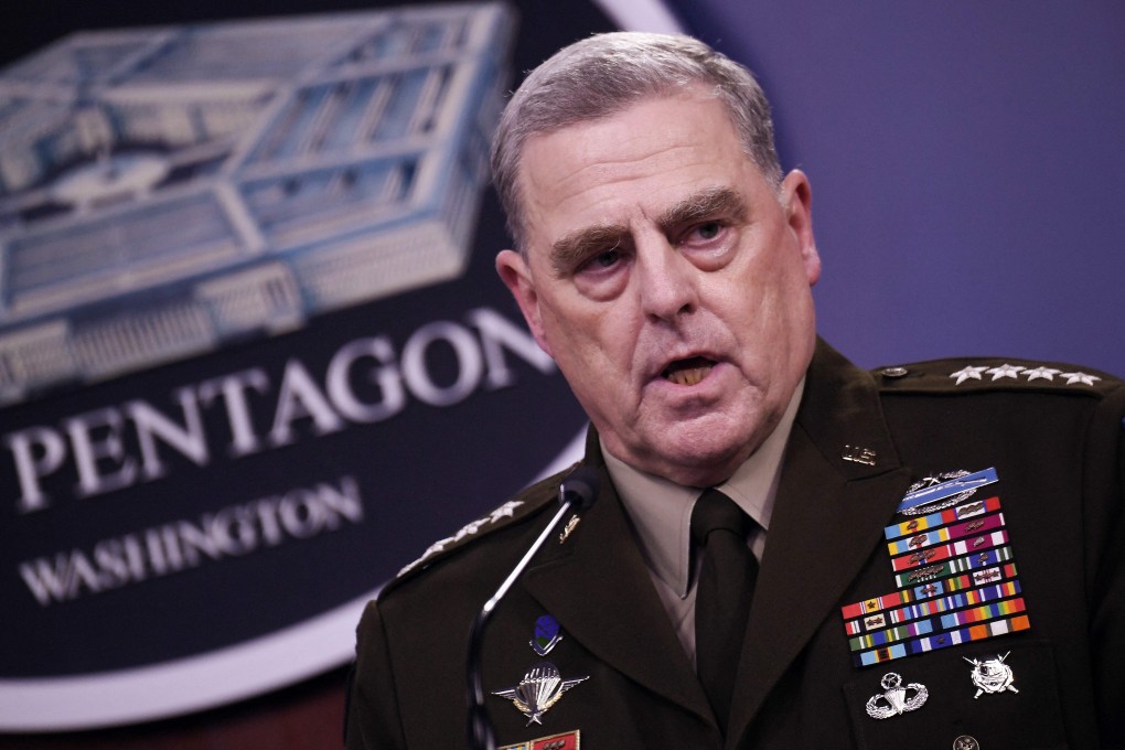 US Joint Chiefs of Staff Chairman General Mark Milley speaks during a press conference at the Pentagon in August. Photo: AFP