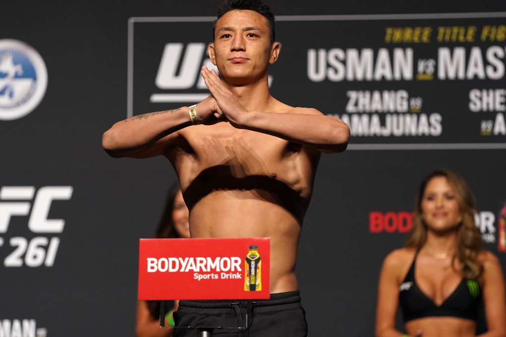 Rong Zhu during the weigh-ins for UFC 261 at VyStar Veterans Memorial Arena. Photo: USA Today