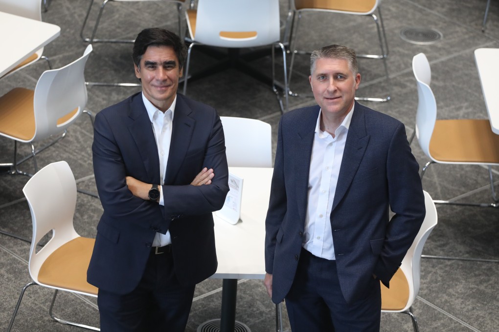 Nuno Matos (left), HSBC’s global CEO of wealth and personal banking, and Greg Hingston (right), Asia-Pacific regional head of wealth and personal banking, at HSBC’s main building in Central. Photo: Winson Wong
