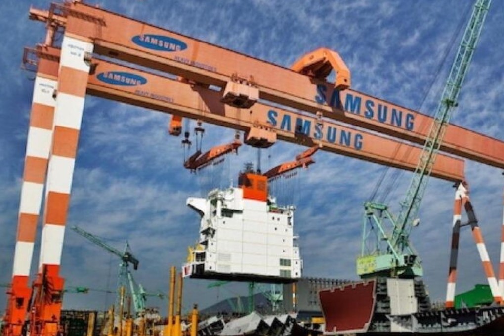 Shipyard workers at Samsung Heavy Industries in Ningbo are unhappy with the severance pay offered by the company. Photo: Handout
