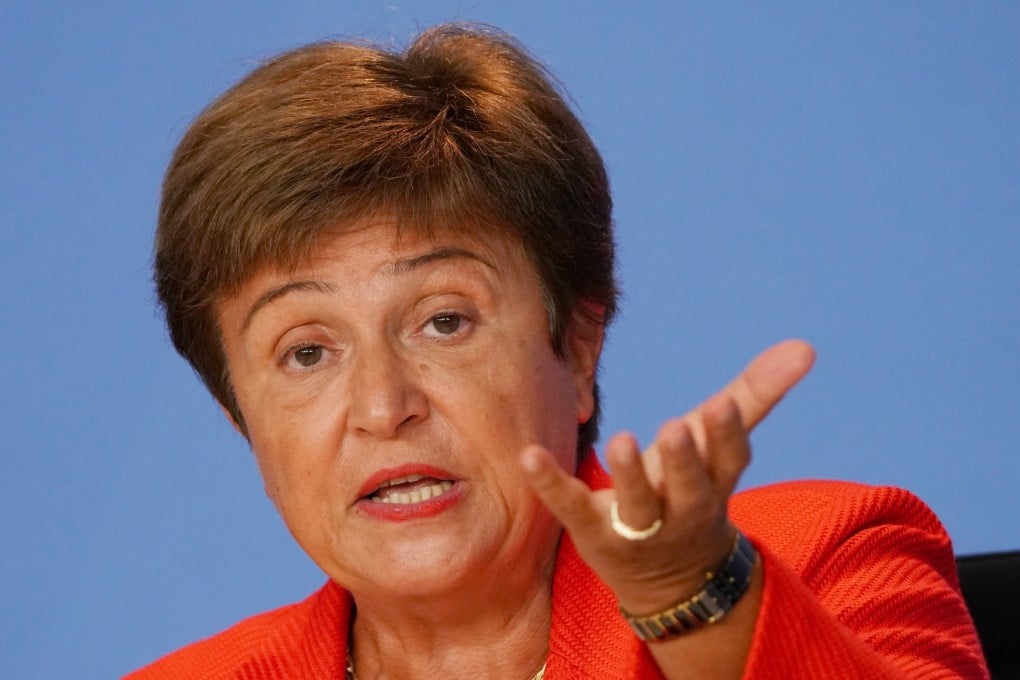 IMF Managing Director Kristalina Georgieva gestures during a press conference in Berlin in August. Photo: EPA-EFE