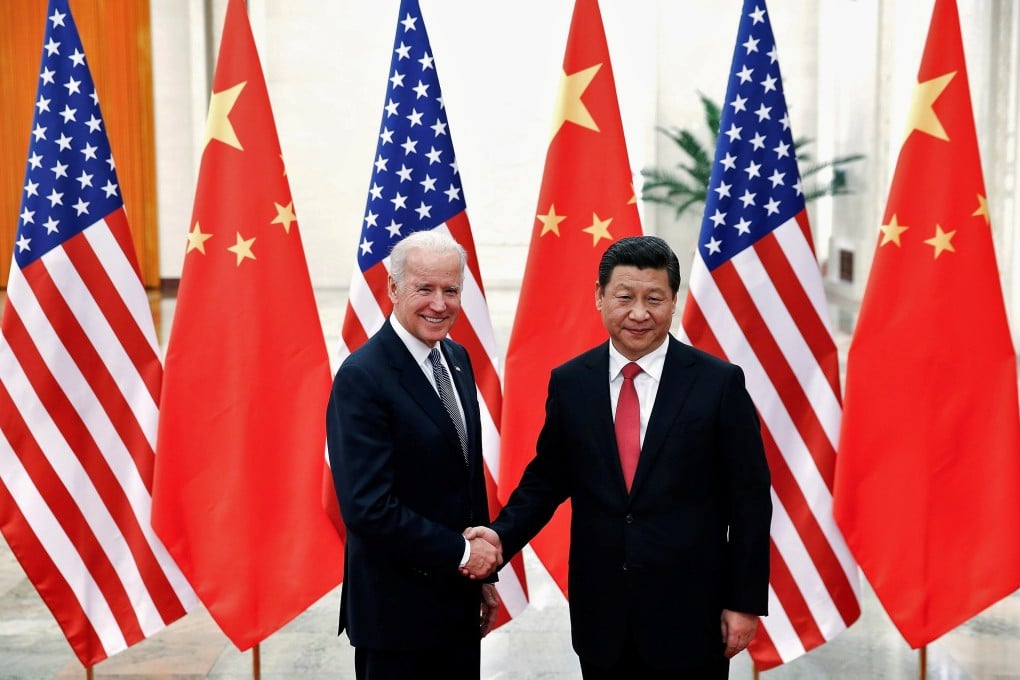 Then US vice-president Joe Biden greets Chinese President Xi Jinping in 2013, before relations between their countries nosedived. Photo: Reuters