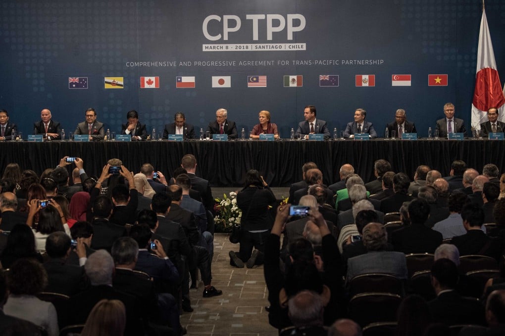 The Comprehensive and Progressive Agreement for Trans-Pacific Partnership (CPTPP), which includes New Zealand, Japan, Canada, Mexico and seven other countries, accounts for about 13 per cent of global commerce. Photo: Xinhua