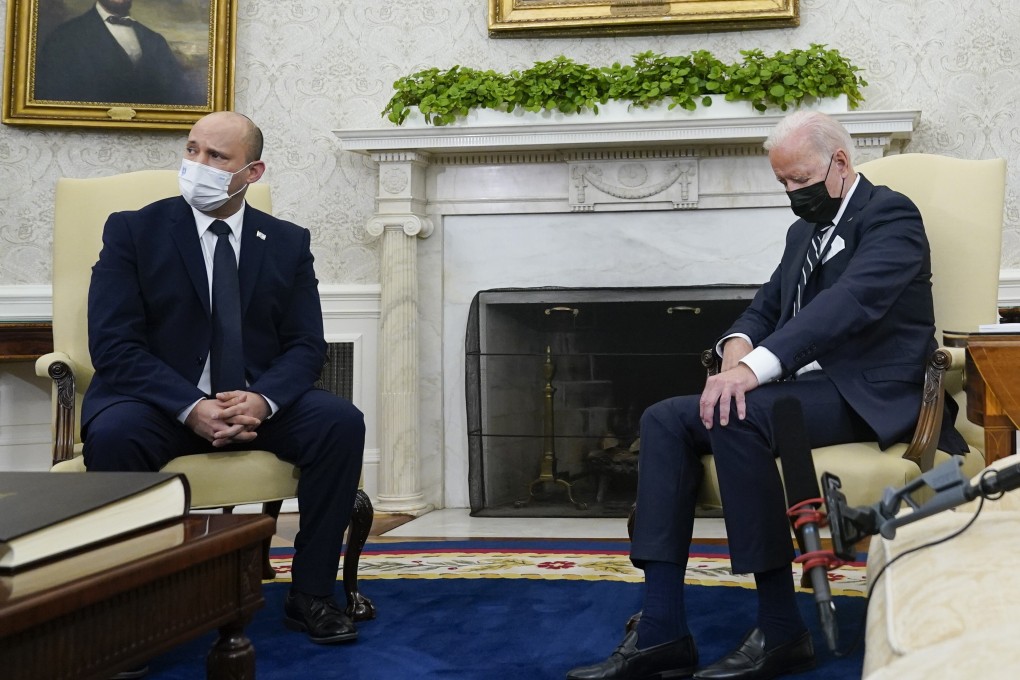 President Joe Biden meets with Israeli Prime Minister Naftali Bennett in the Oval Office on August 27. File photo: AP