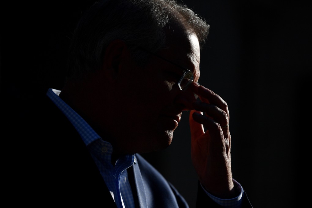 Australian Prime Minister Scott Morrison speaks to the media on September 19 following France’s decision to recall its ambassadors to Canberra and Washington. Photo: EPA
