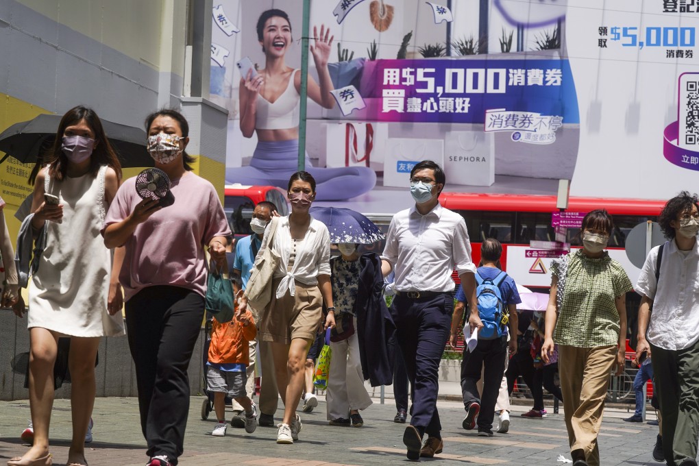 People on the streets of popular shopping district Tsim Sha Tsui, on August 2. Photo: Sam Tsang
