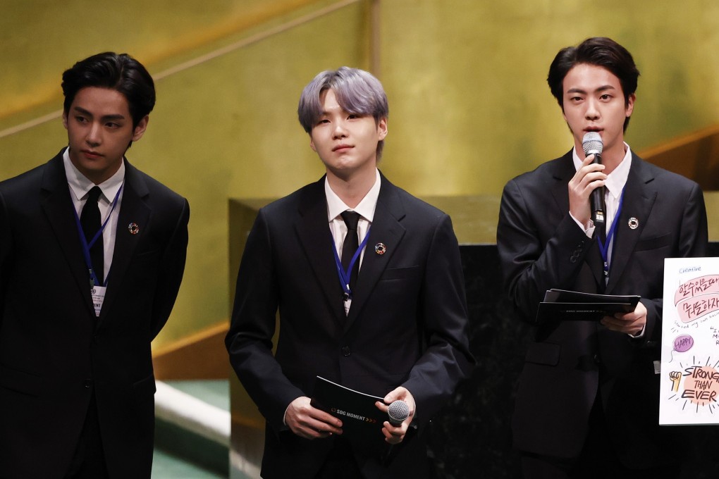 BTS members V, Suga and Jin. Photo: AP