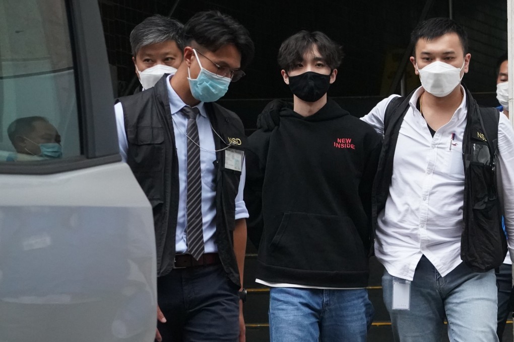 Hong Kong national security police arrest Student Politicism member Wong Yat-chin. Photo: Felix Wong