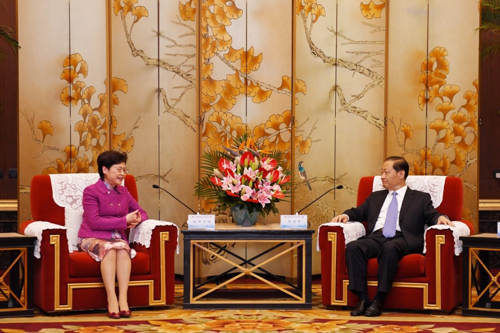 Hong Kong leader Carrie Lam and Sichuan’s party chief Peng Qinghua meet to mark a new era of cooperation across 12 key areas. Photo: Handout