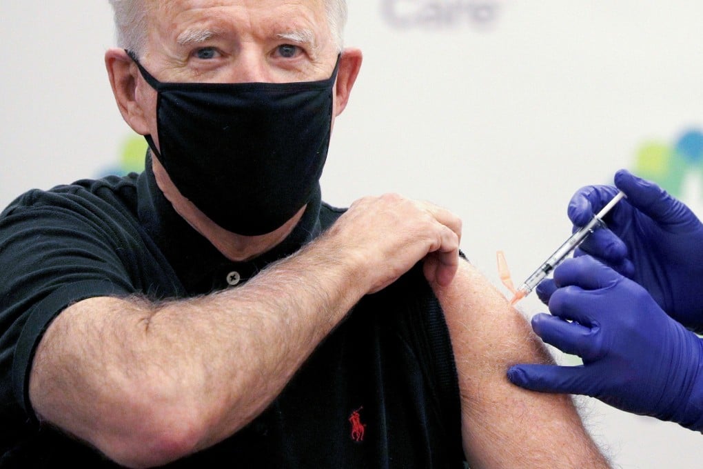 US President Joe Biden receives a dose of Covid-19 vaccine in January. Photo: Reuters