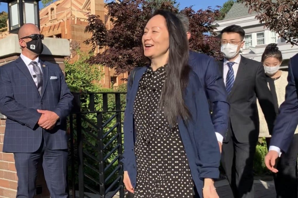 Huawei CFO Meng Wanzhou leaves her home in Vancouver on Friday morning. Photo: Ian Young