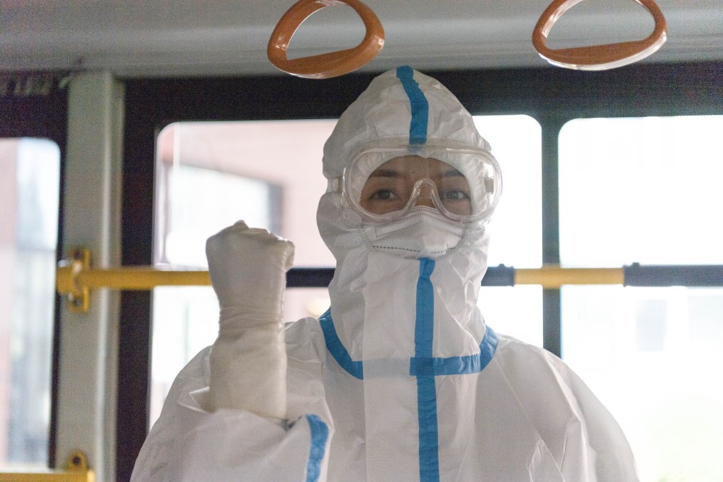 A medical worker at a mobile testing site in Bayan county in Harbin. Photo: Xinhua