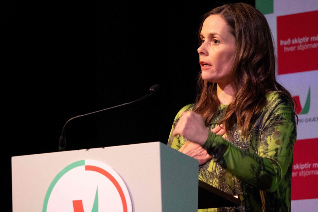 Iceland’s Prime Minister Katrin Jakobsdottir in Reykjavik on Saturday. Photo: AFP