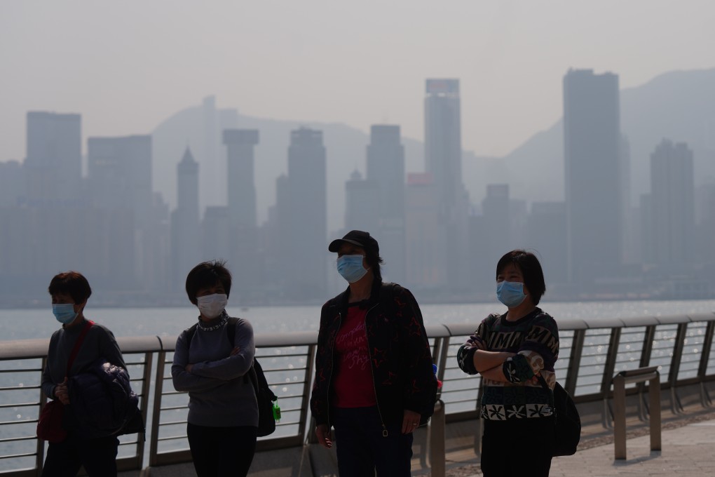 Air pollution and smog covering Hong Kong Island is seen across Victoria Harbour, viewed from Tsim Sha Tsui, in January. Photo: Sam Tsang