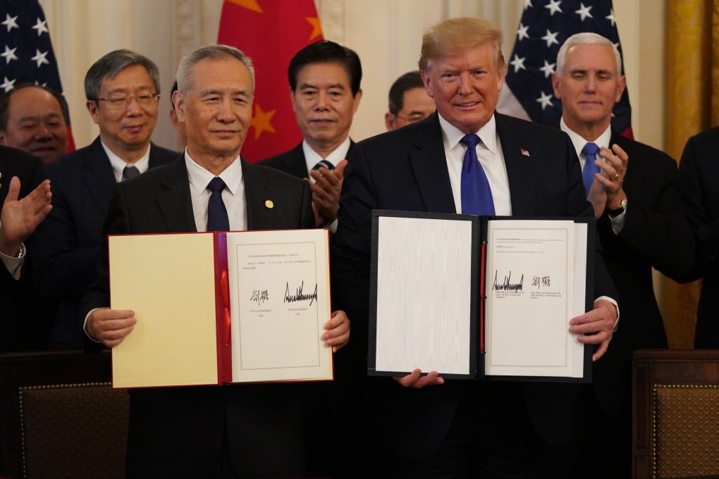 The US and China signed their long-awaited trade deal in January 2020, with the conditions of the agreement taking effect one month later. Photo: Xinhua