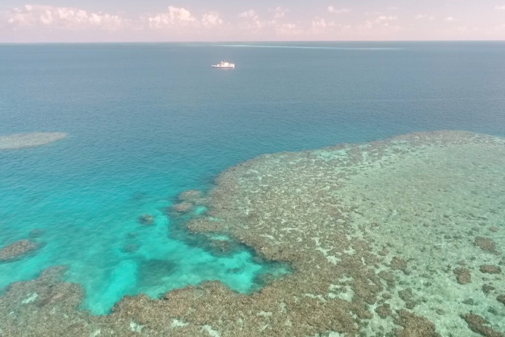 A general view of Broadhurst Reef on the Great Barrier Reef in Queensland. Photo: Brendan Kelaher via Reuters