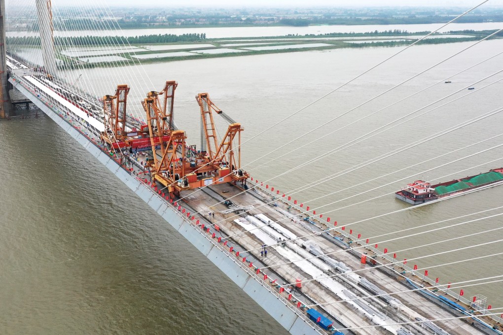 The country’s high-speed railway is an example of the new infrastructure whose carbon footprint Greenpeace has highlighted. Photo: Xinhua