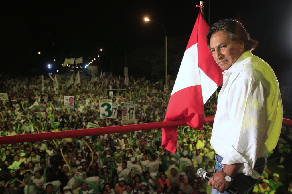 Alejandro Toledo takes part in a campaign rally in Lima, Peru in 2011. Photo: AP