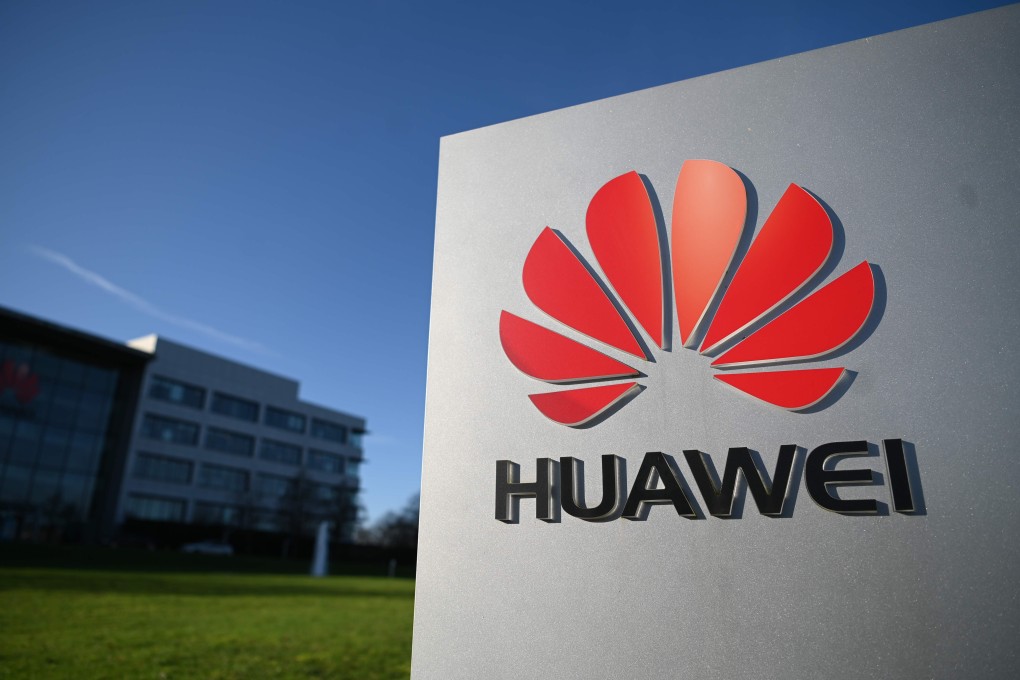 Huawei’s logo seen outside its main UK office in Reading, west of London, on January 28, 2020. Former head of BBC news programmes Gavin Allen became the latest high-profile overseas hire for the Chinese tech giant as it looks for new business opportunities that are not hindered by US sanctions. Photo: AFP